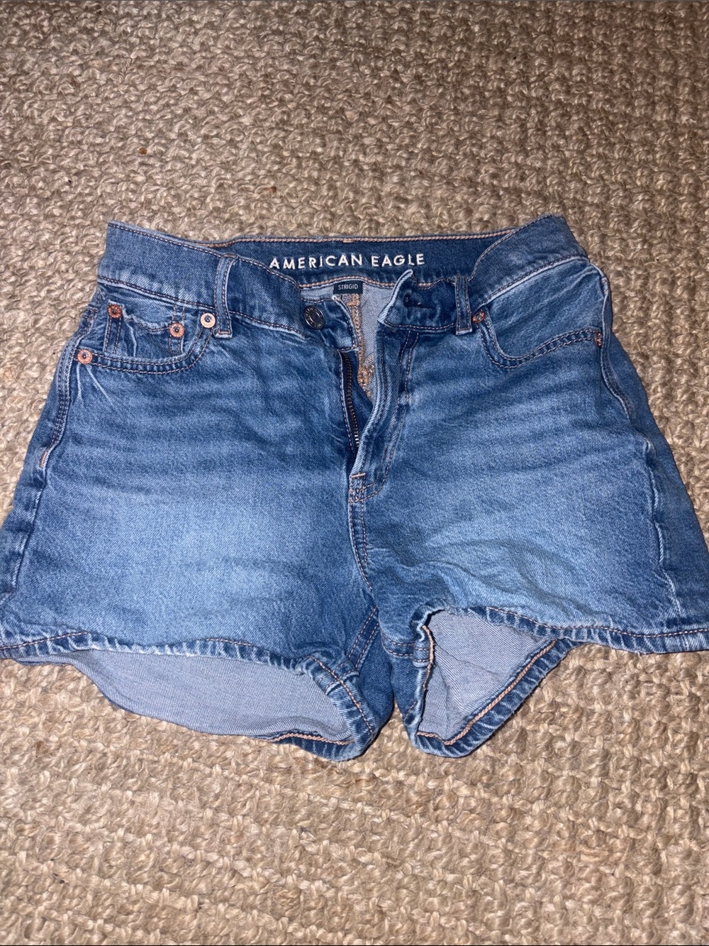 American Eagle Outfitters Mid-Blue Denim Cutoff Shorts